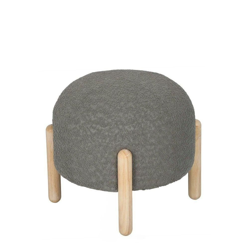 Belle Maddison Stool Chair Seat w/ Wood Legs Home Room Furniture 45x45cm Grey