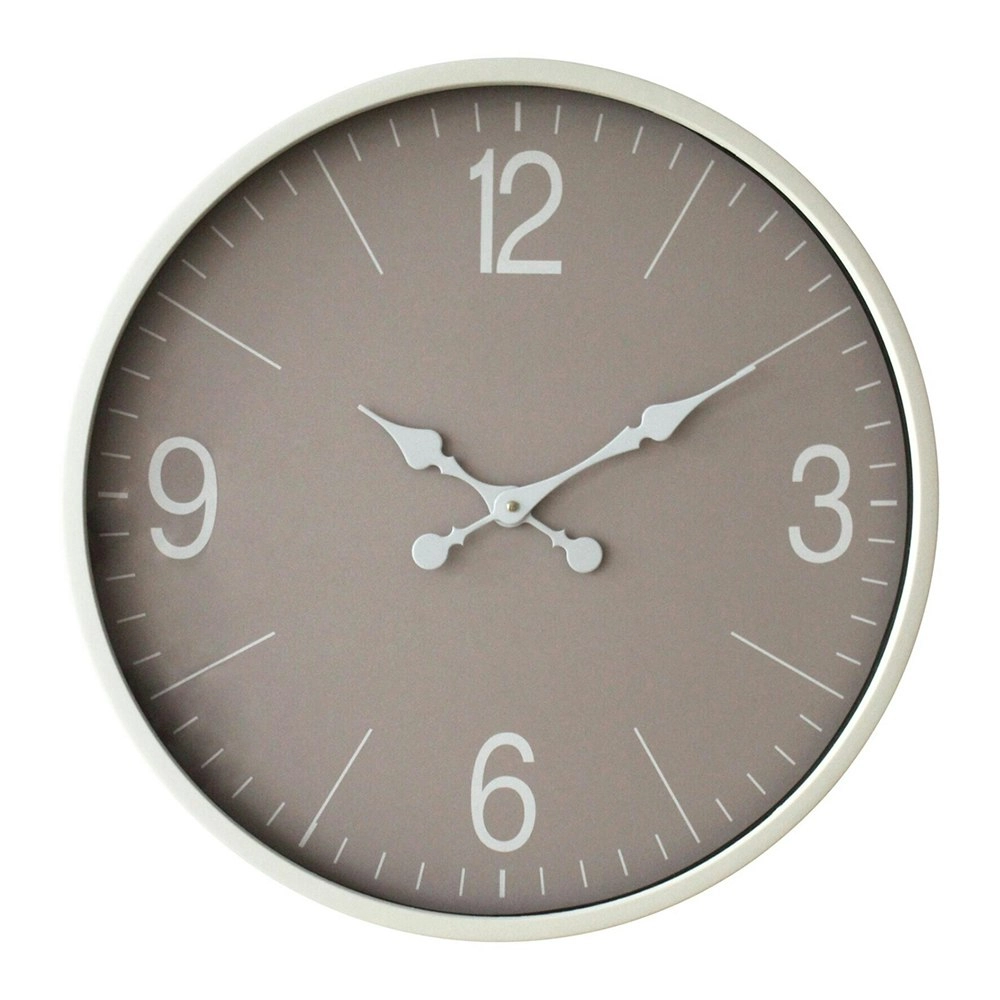 Moonrose Metal Glass 56cm Wall Clock Round Analogue Hanging Home Decor Grey