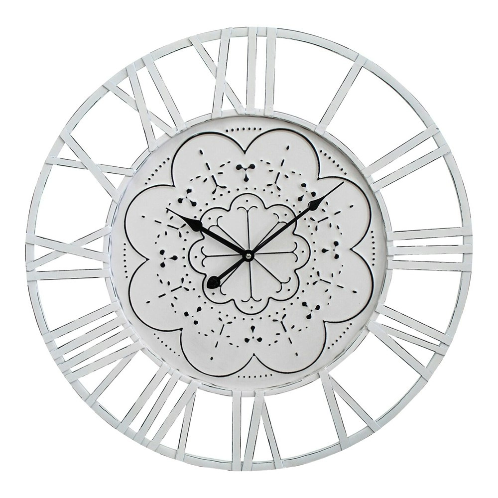 Eastside MDF Metal 60cmWall Clock Round Analogue Hanging Home/Office Decor White