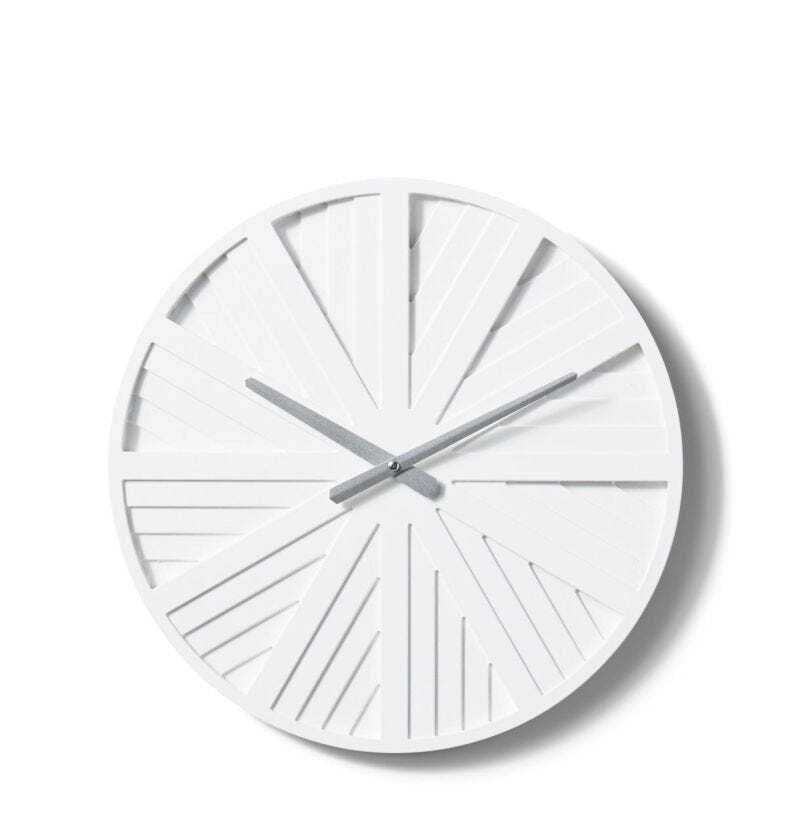 E Style Jayanta MDF/Metal 40cm Wall Clock Hanging Round Analogue Decor White