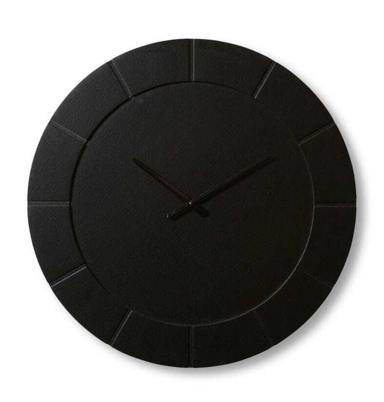 E Style Dakari MDF/Metal 60cm Wall Clock Hanging Round Analogue Decor Black