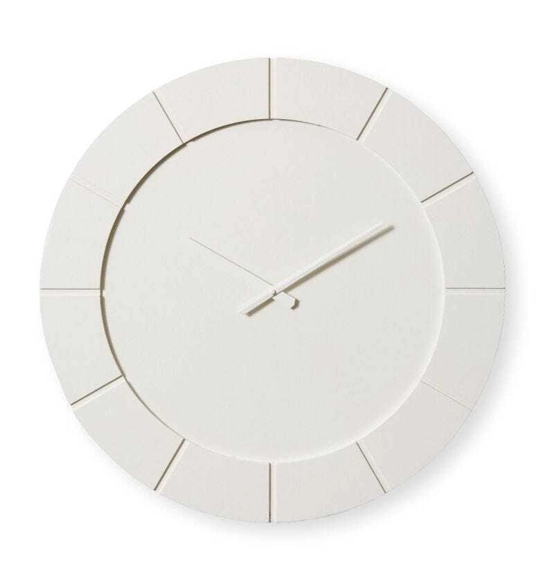 E Style Dakari MDF/Metal 60cm Wall Clock Hanging Round Analogue Decor White