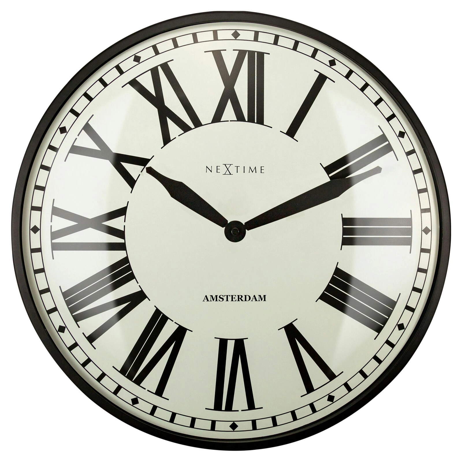 NeXtime 40cm New Amsterdam Round Silent Wall Clock Roman Numeral Home Decor