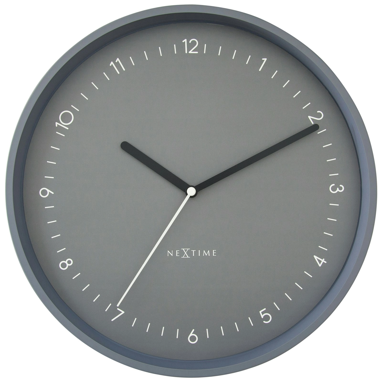 NeXtime Berlin Glass Analogue 30cm Hanging Wall Clock Decor Silent Sweep Grey