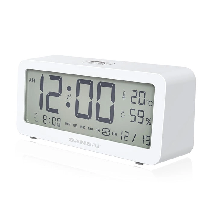 Sansai LED LCD Digital 12/24h Alarm/Snooze Clock/Date/Temperature 5.2in Display