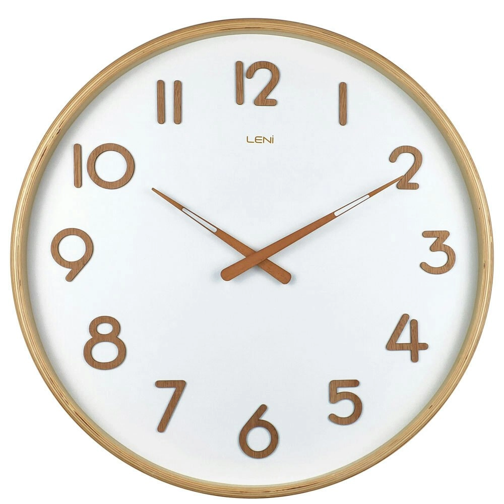 Leni Deco Large Rounded Decorative Home Wall Timepiece Clock 53cm White