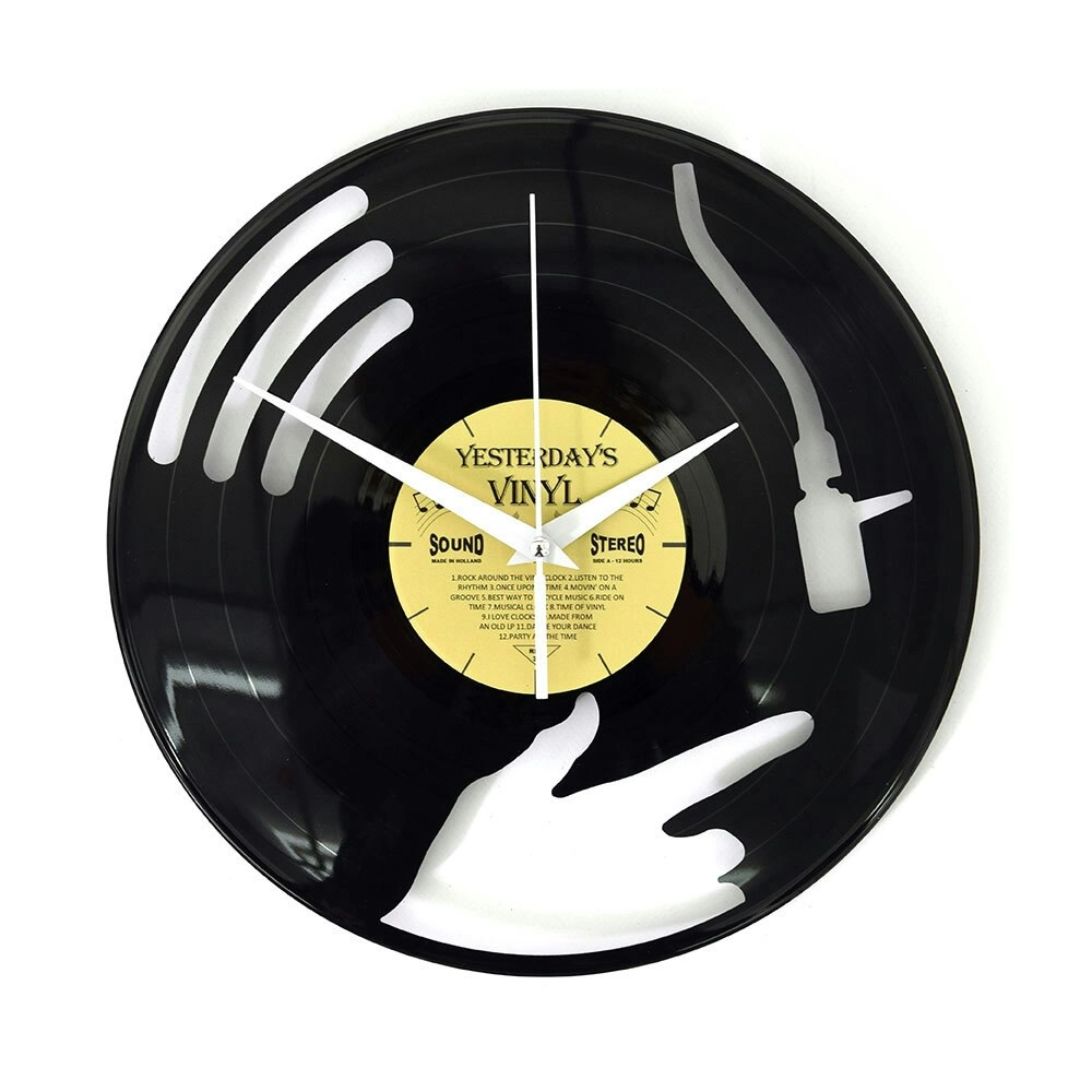 Yesterday’s Recycled Vinyl Music Lover Memorabilia Battery Clock Disc Jockey