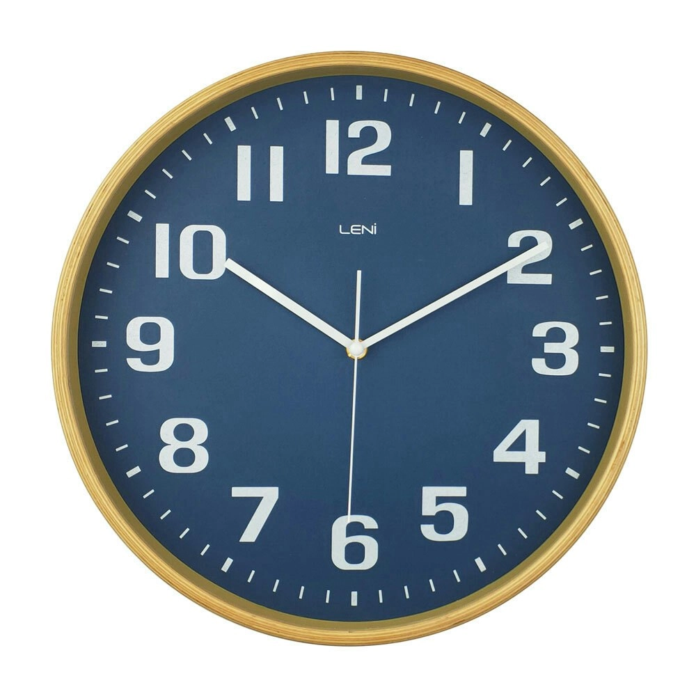 Leni Wooden Contemporary Home Decorative Wall Timepiece Clock 32cm Navy