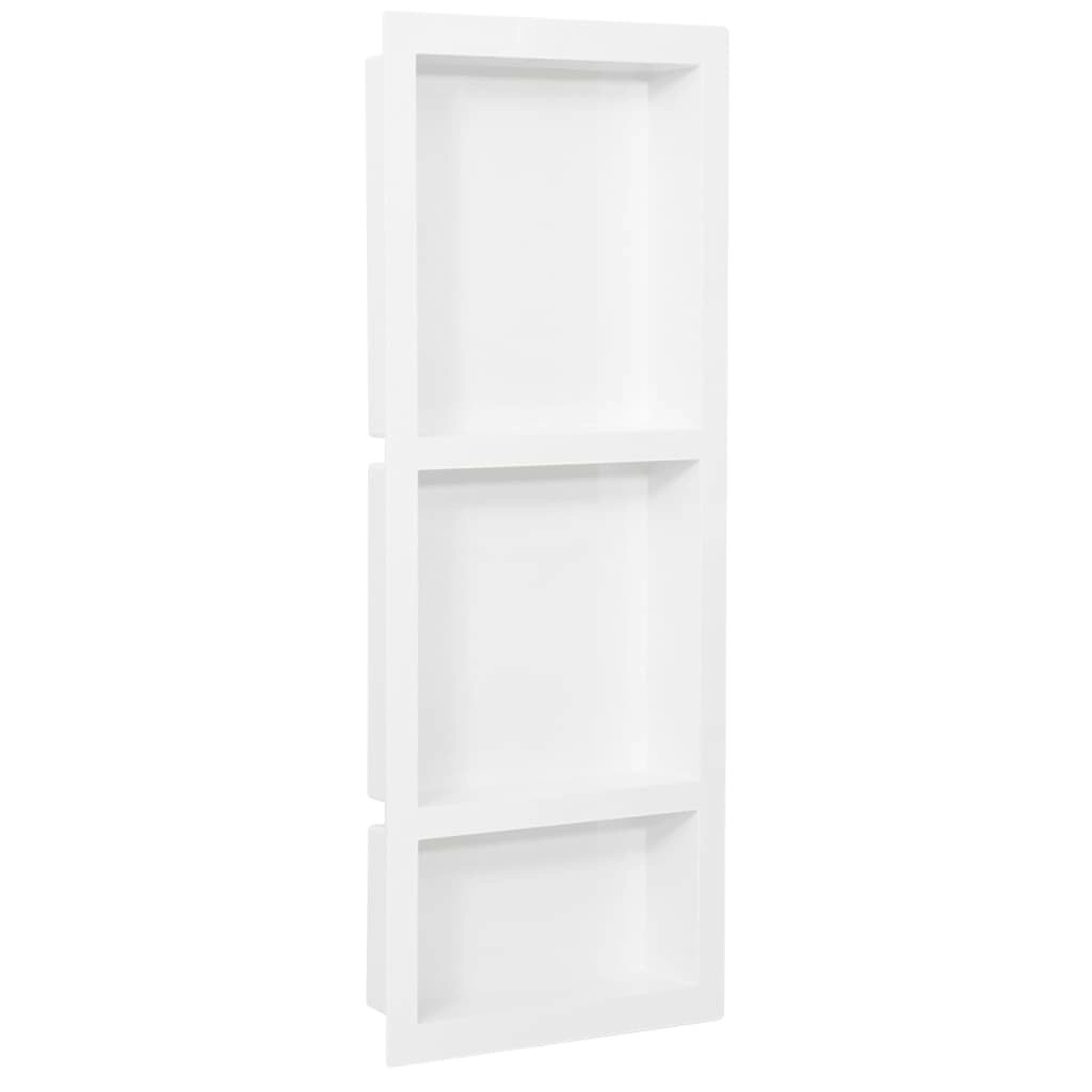 Shower Niche with 3 Compartments Matt White 41x99x9 cm 151399