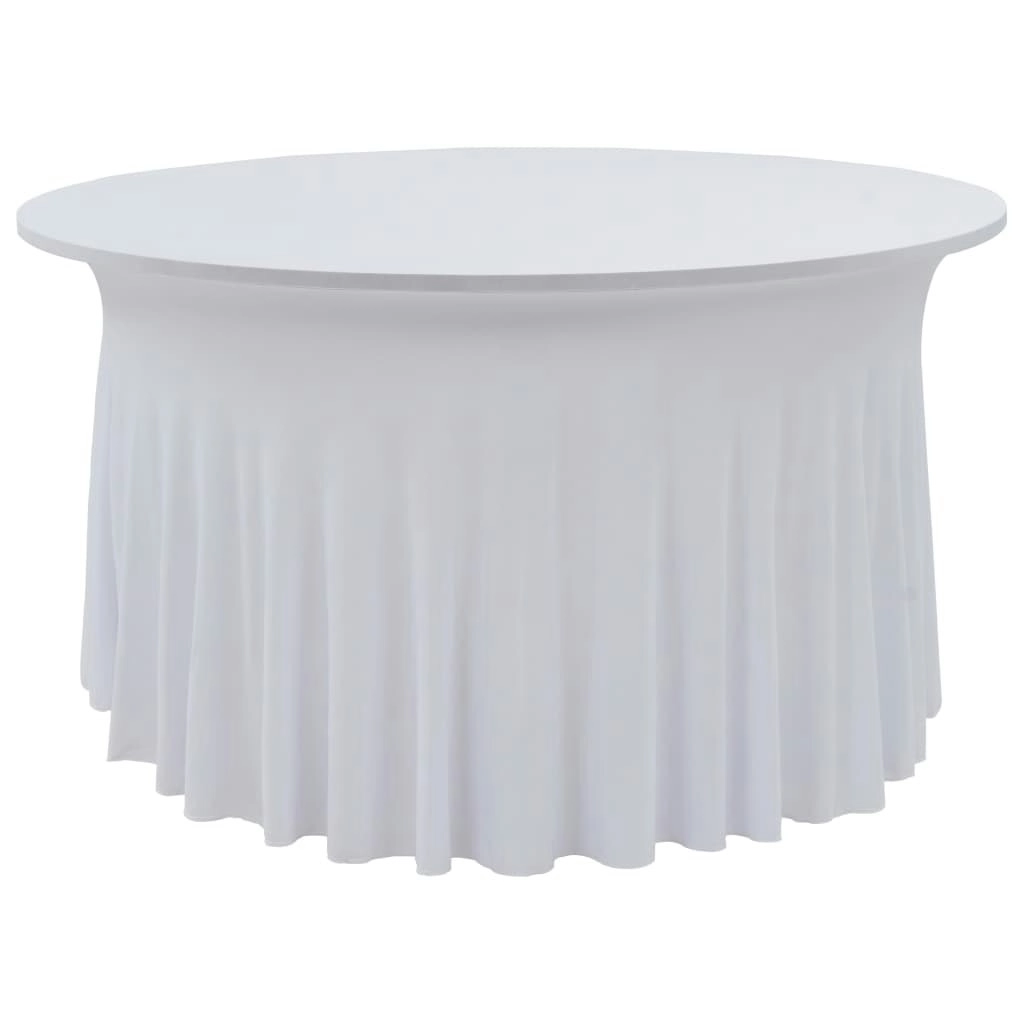 2 pcs Stretch Table Covers with Skirt 180x74 cm White 133583