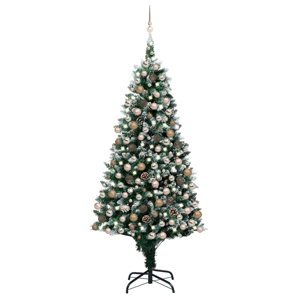 Artificial Pre-lit Christmas Tree with Ball Set&Pine Cones 240 cm 3077619