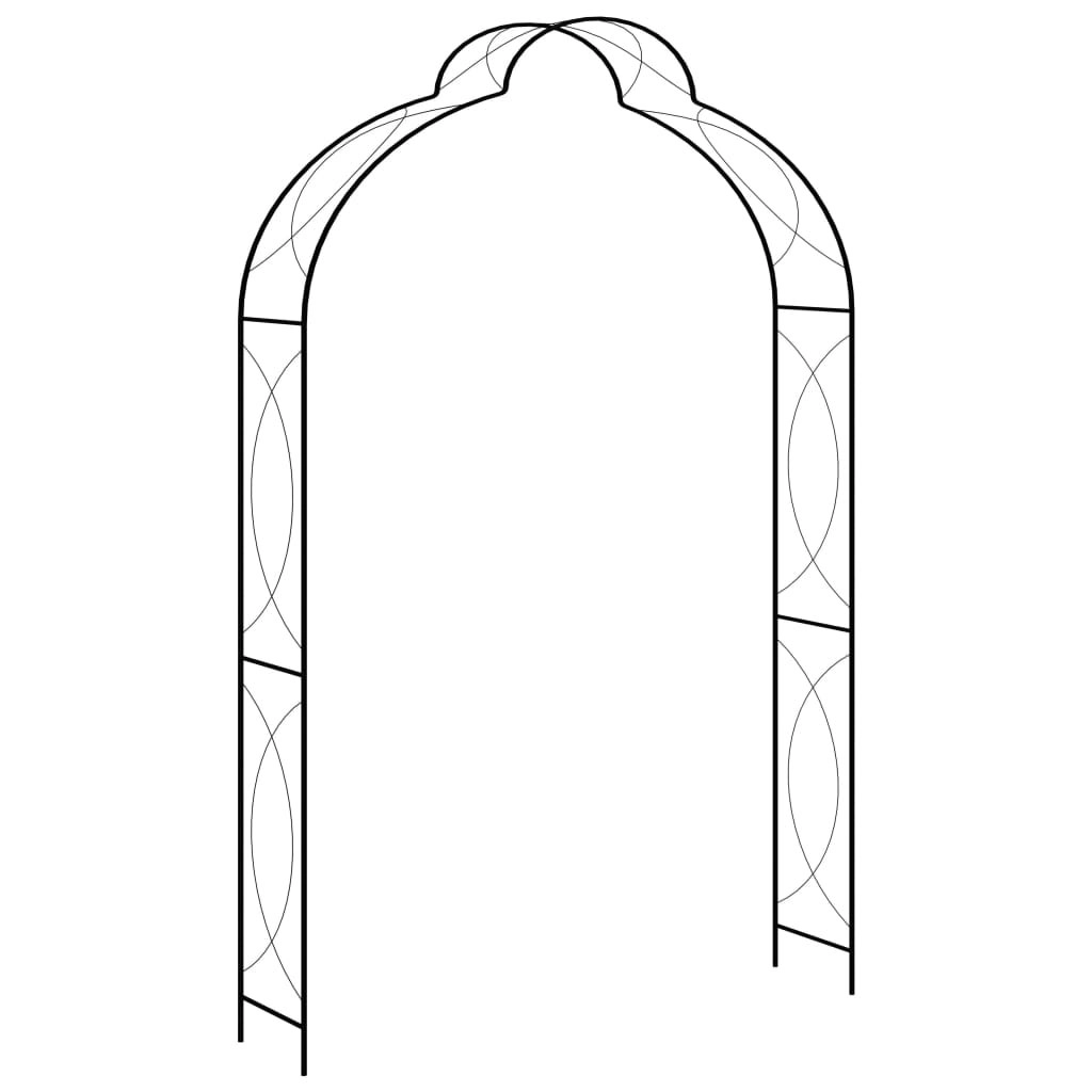 Garden Arch Black 150x34x240 cm Iron 47095