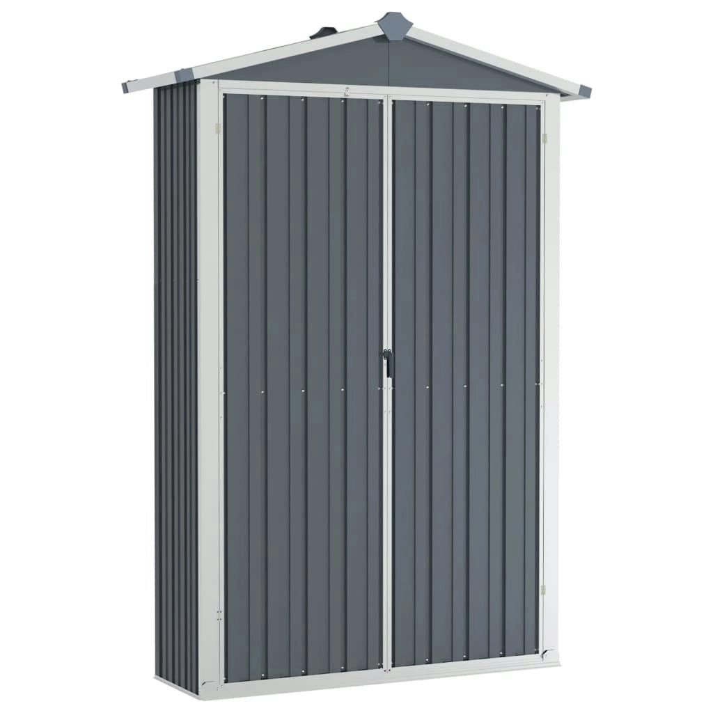 Garden Shed Grey 116x45x175 cm Galvanised Steel 46302