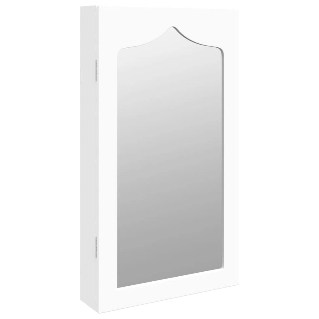 Mirror Jewellery Cabinet Wall Mounted White 37.5x10x67 cm 353220