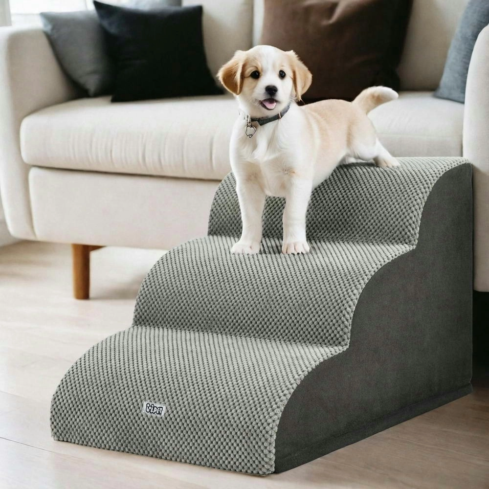 i.Pet Dog Ramp Steps Foam 3 Tier Pet Stairs For Bed Sofa Car Portable Indoor