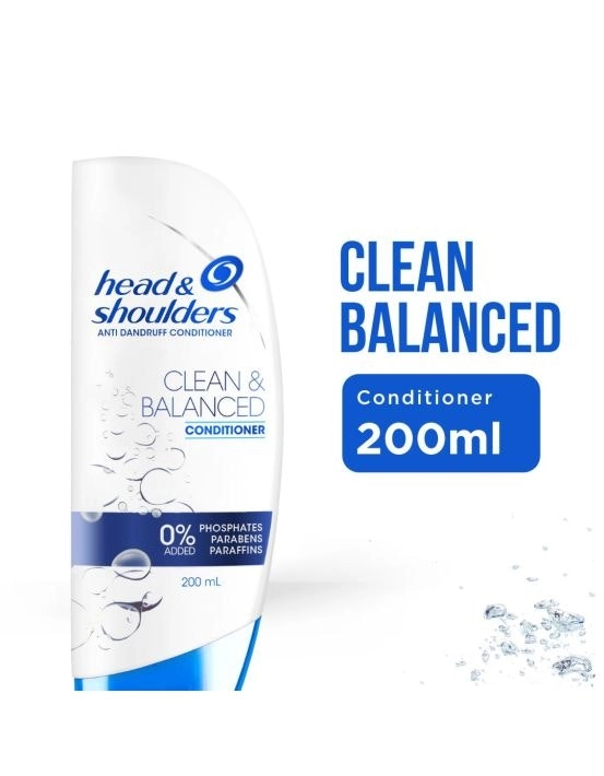 Head & Shoulders Clean & Balanced Hair & Scalp Care Anti-Dandruff Conditioner 200mL