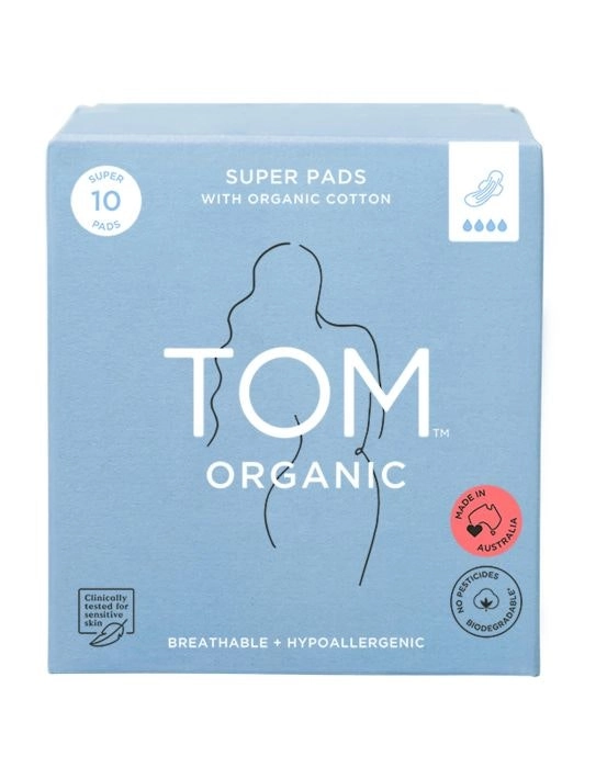 TOM Organic Ultra Thin Pads Super 10 Pack