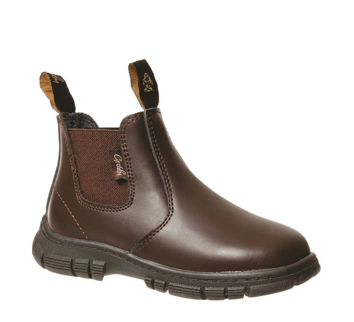 New Grosby Ranch Boots Brown Toddler Infant Boys Kids Leather Slip On Shoes