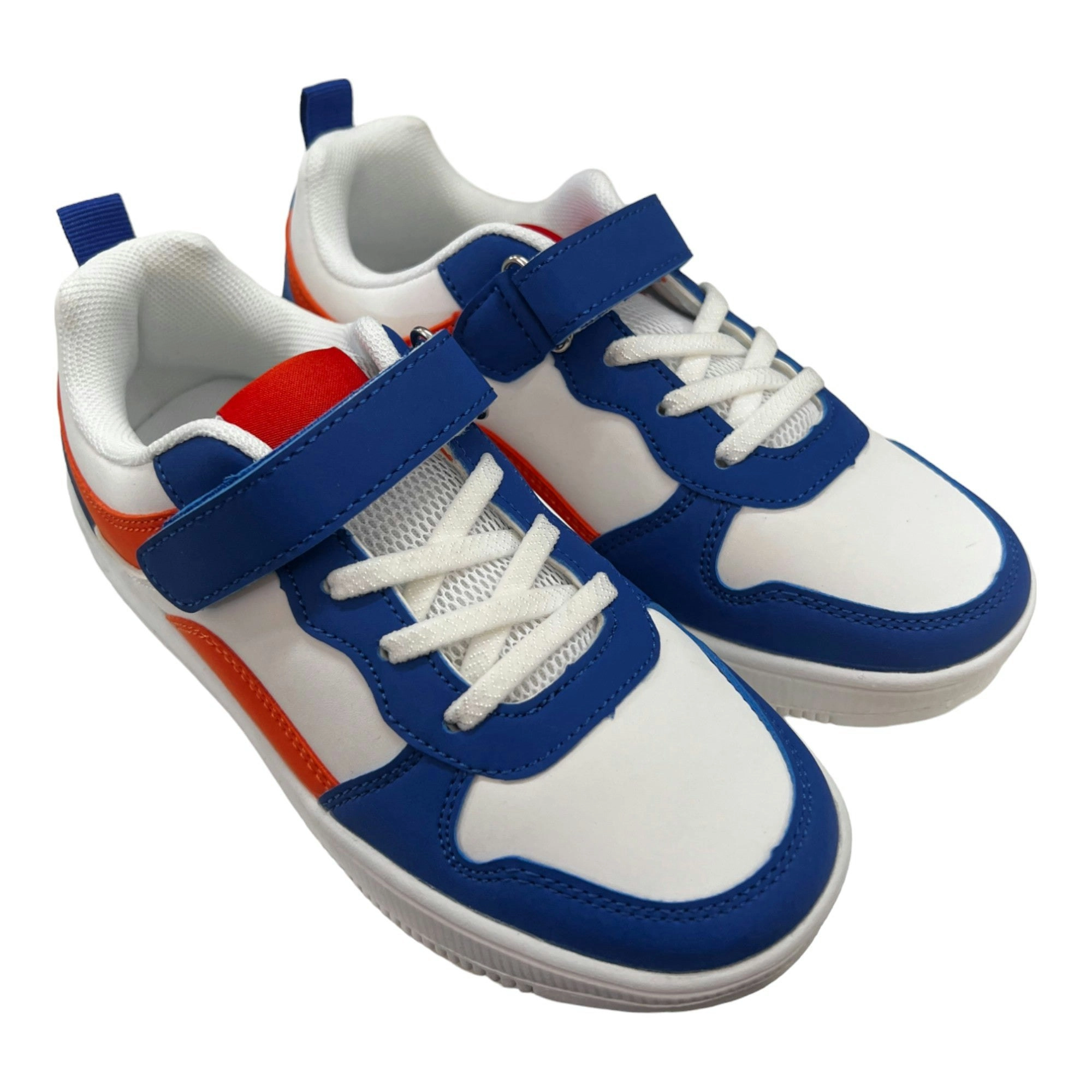 Grosby Kids Hoop B Blue/ White/ Orange Sneakers Velcro Shoes