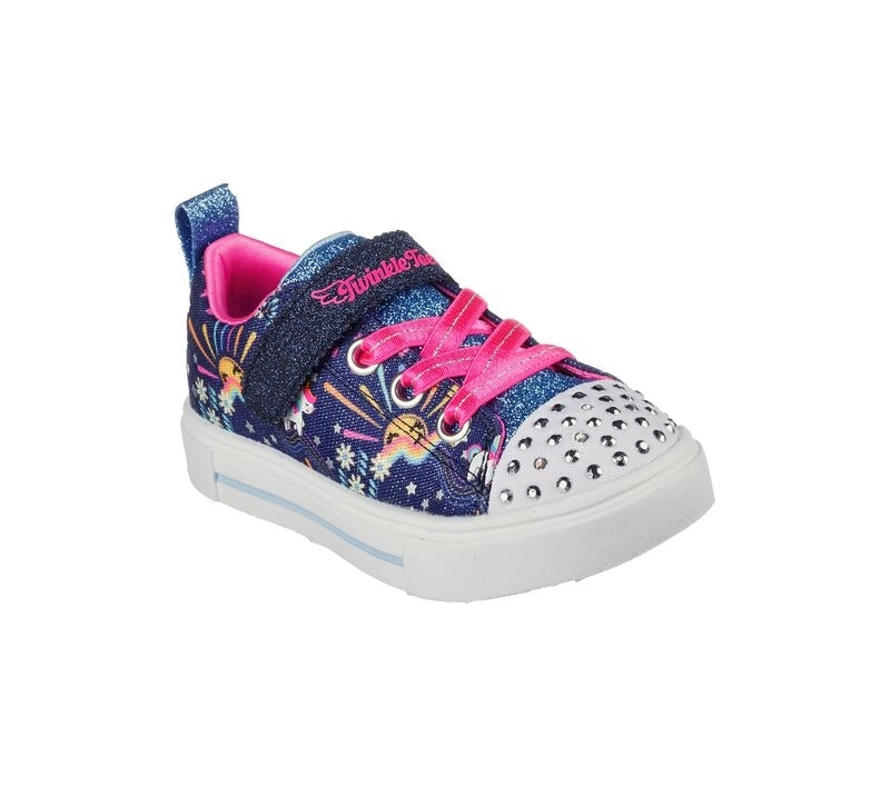 Infant Toddlers Skechers Twinkle Sparks - Unicorn Sunshine Navy/Multi Comfy Walking Shoe