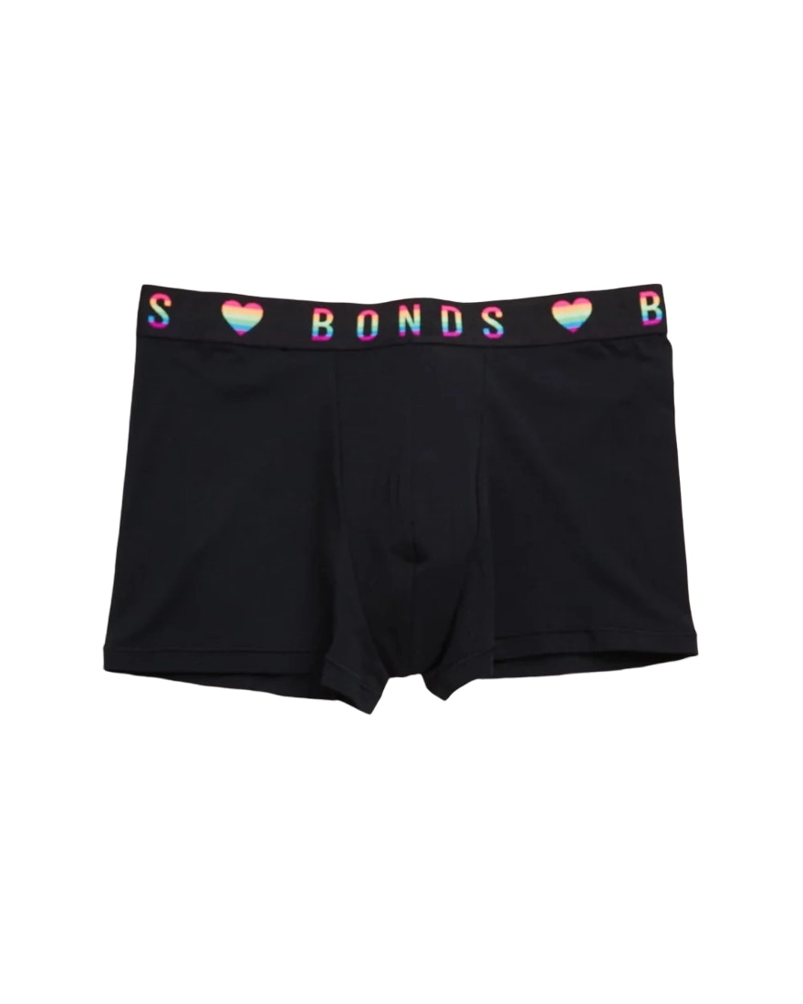 4 x Bonds Mens Guyfront Pride Trunk Underwear Undies Black