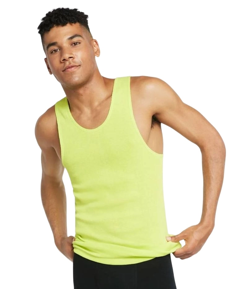 6 x Bonds X-Temp Fluro Yellow Mens Chesty Cotton Plain Singlet Tank Top