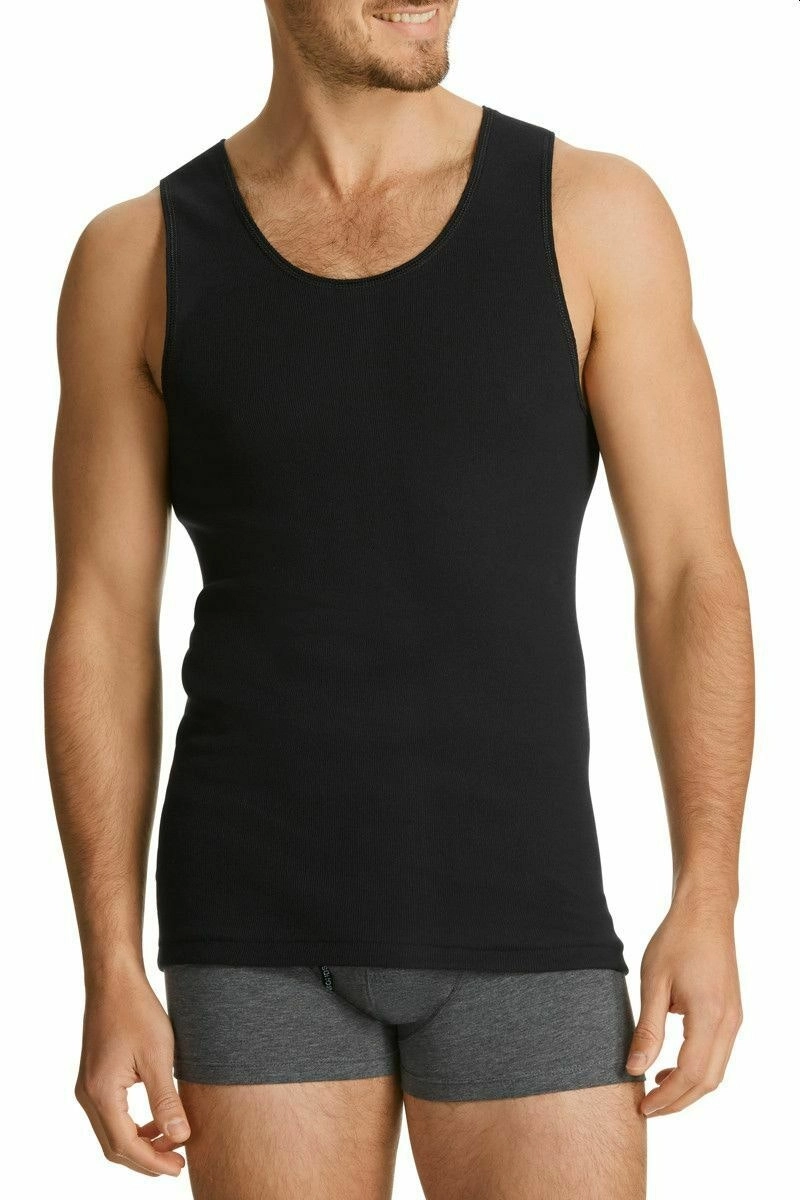 6 x Bonds Chesty Mens Singlets Black