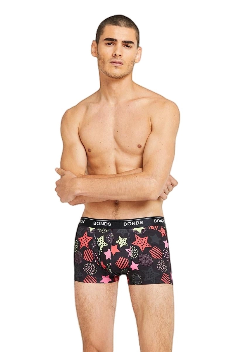 Mens Bonds Microfibre Guyfront Trunk Underwear Circles & Stars