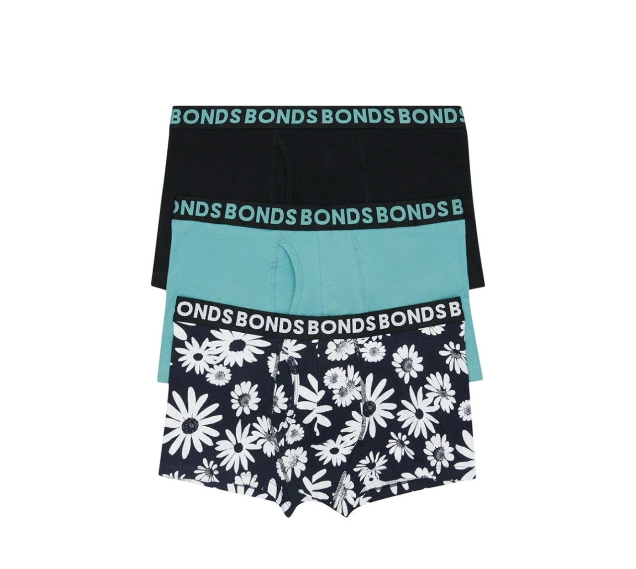 15 X Bonds Mens Everyday Trunk Underwear Flower Multi Black Undies