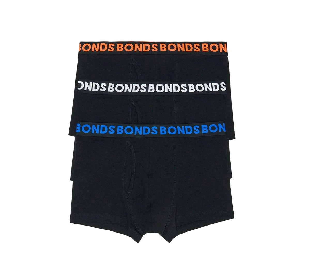 15 X Bonds Mens Everyday Trunk Underwear Black Multi Undies