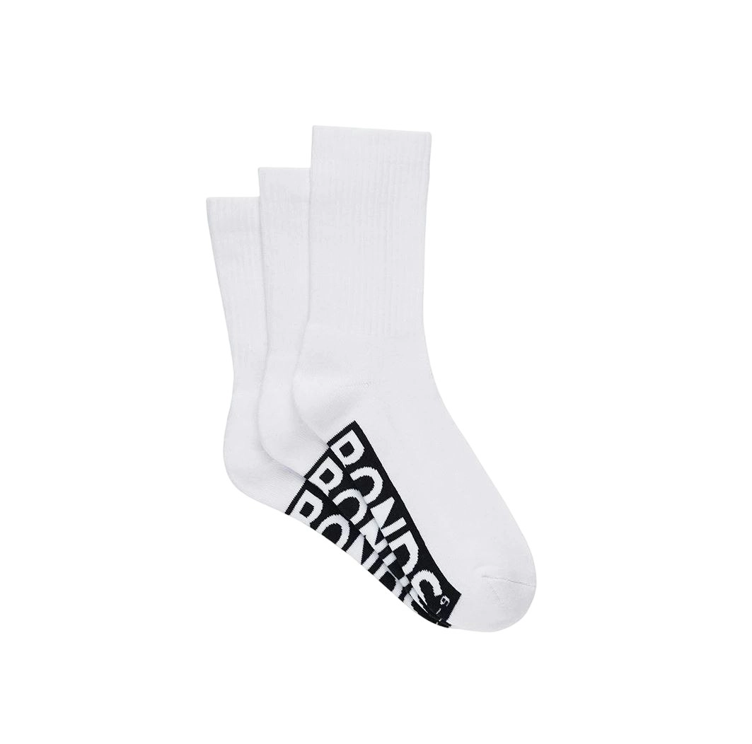 12 X Bonds Mens Logo Comfy Cushioned Crew White Socks