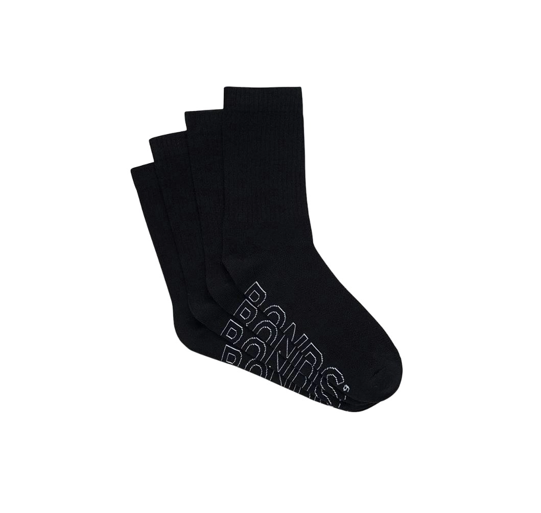 20 X Bonds Mens Logo Lighweight Crew Black Socks