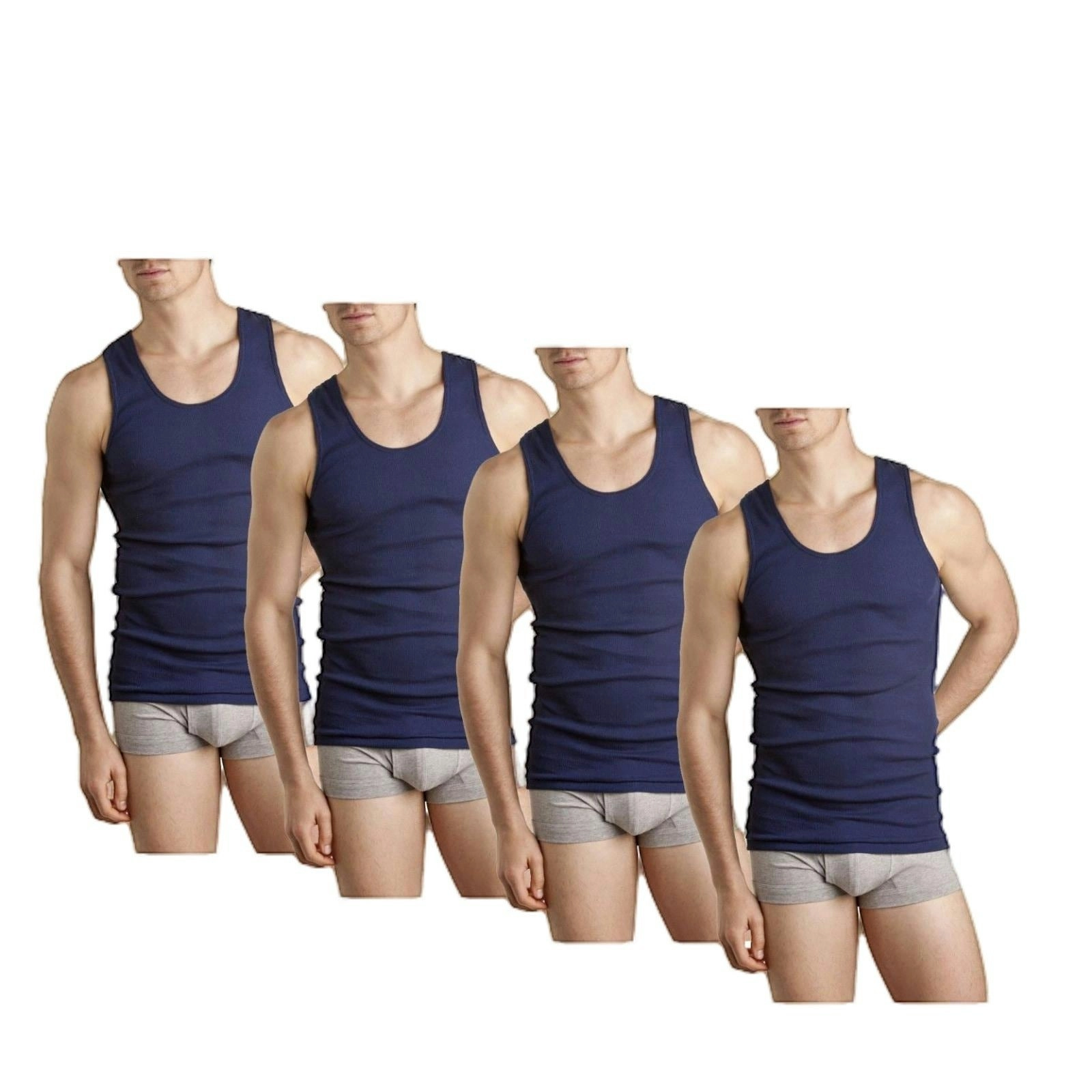 Bonds Chesty 4 Pairs Singlets Muscle Tank Top Blue Navy Work Tough Shirt Singlet