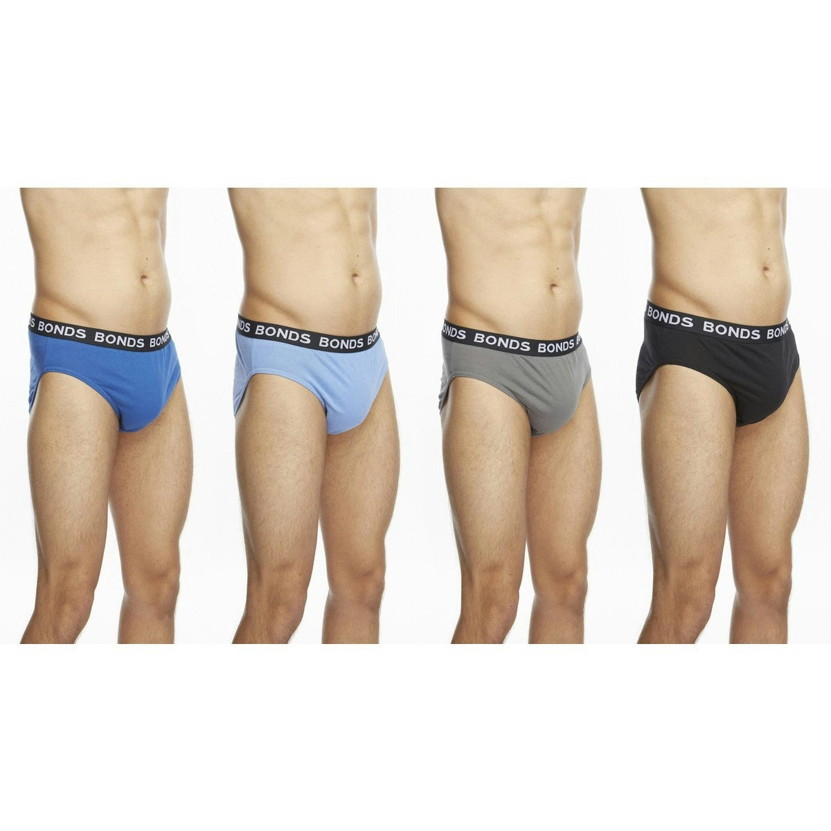 4 x Pairs Bonds Mens Hipster Briefs - Blue Grey Black Pks