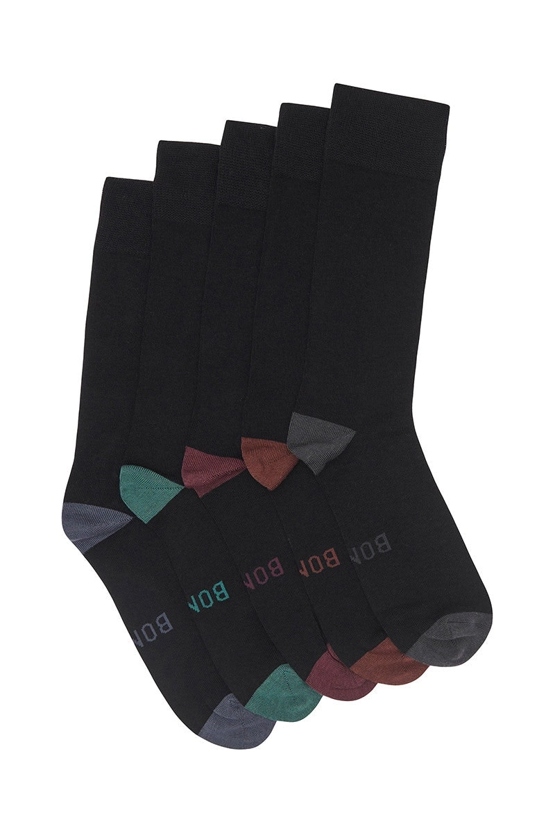 5 Pairs X Mens Bonds Business Socks Bamboo Black Crew Socks Work 20K