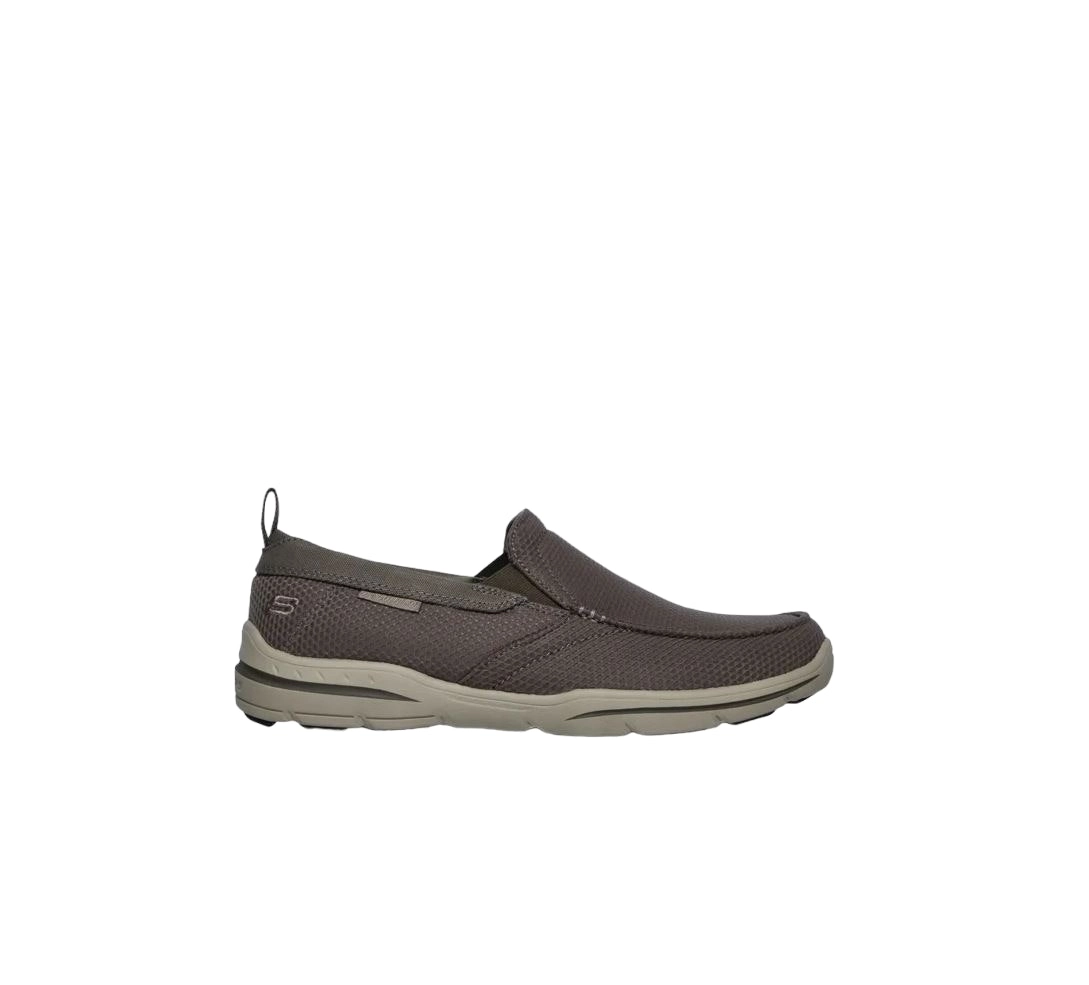 Mens Skechers Harper - Walton Khaki Slip On Sneaker Shoes