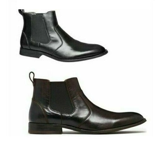 Julius Marlow Harry Boots Black Brown Oily Pull On Leather Chelsea Shoes Boot