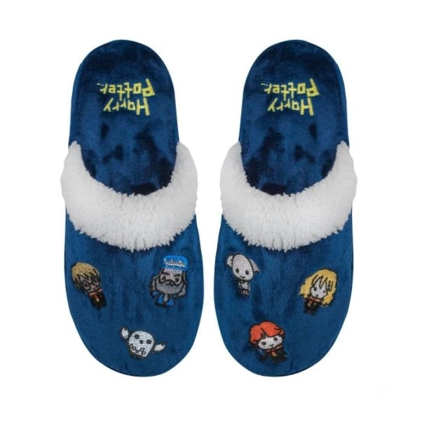 Mens Womens Harry Potter Starry Night Kawaii Slippers Dark Blue