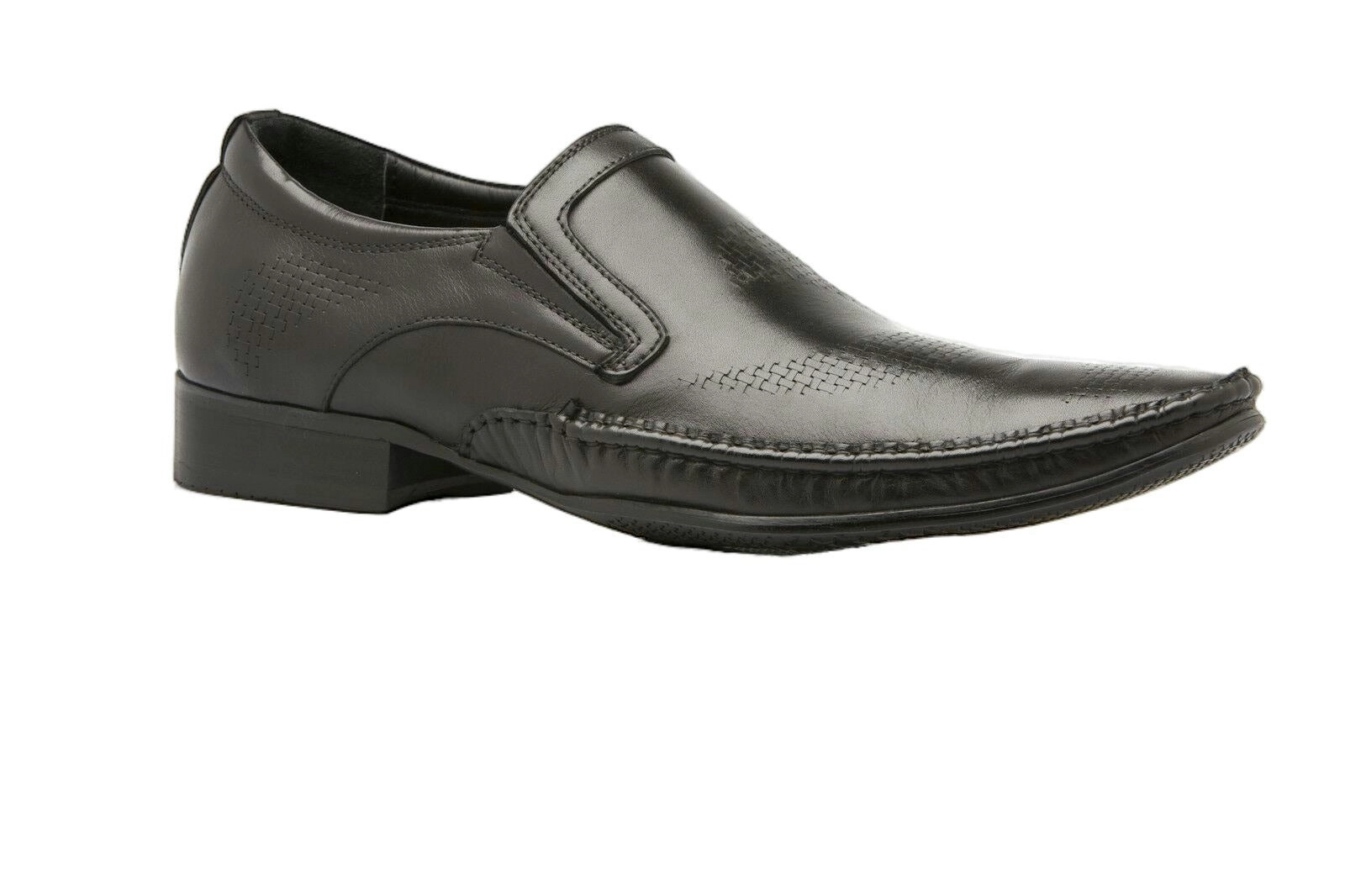 Mens Zasel Meg Black Dress Leather Slip On Work Formal Casual Mens Shoes