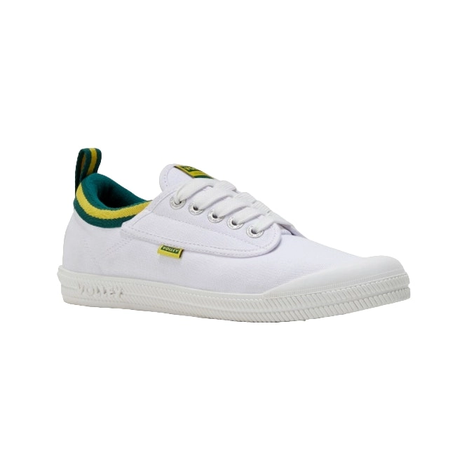 2 x Mens Volley White, Green & Gold International Low Volleys Shoes