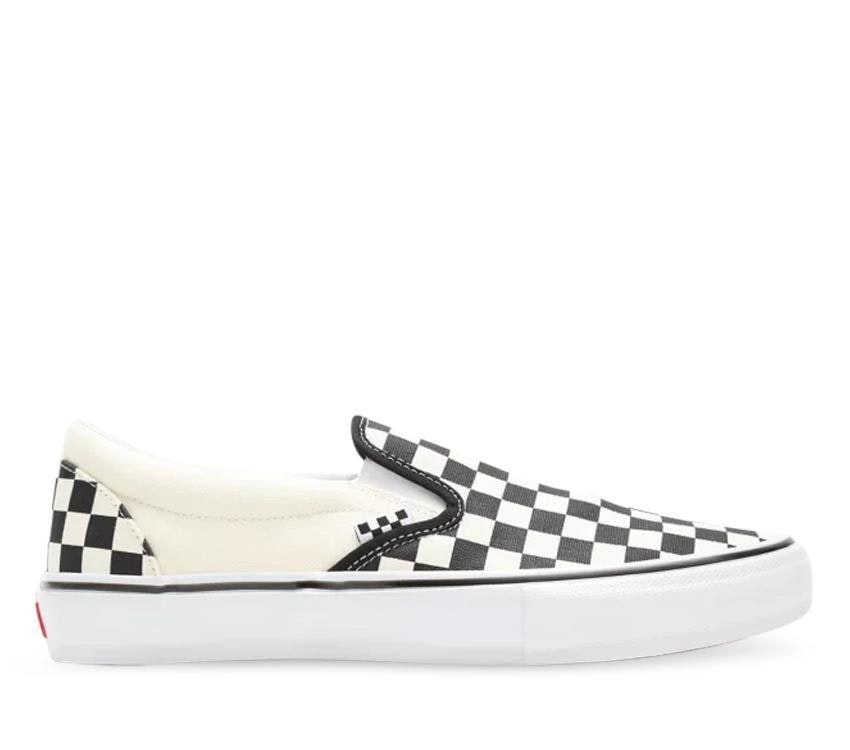 Mens Vans Classic Slip-On Comfy Skate Shoe Black And White Checker