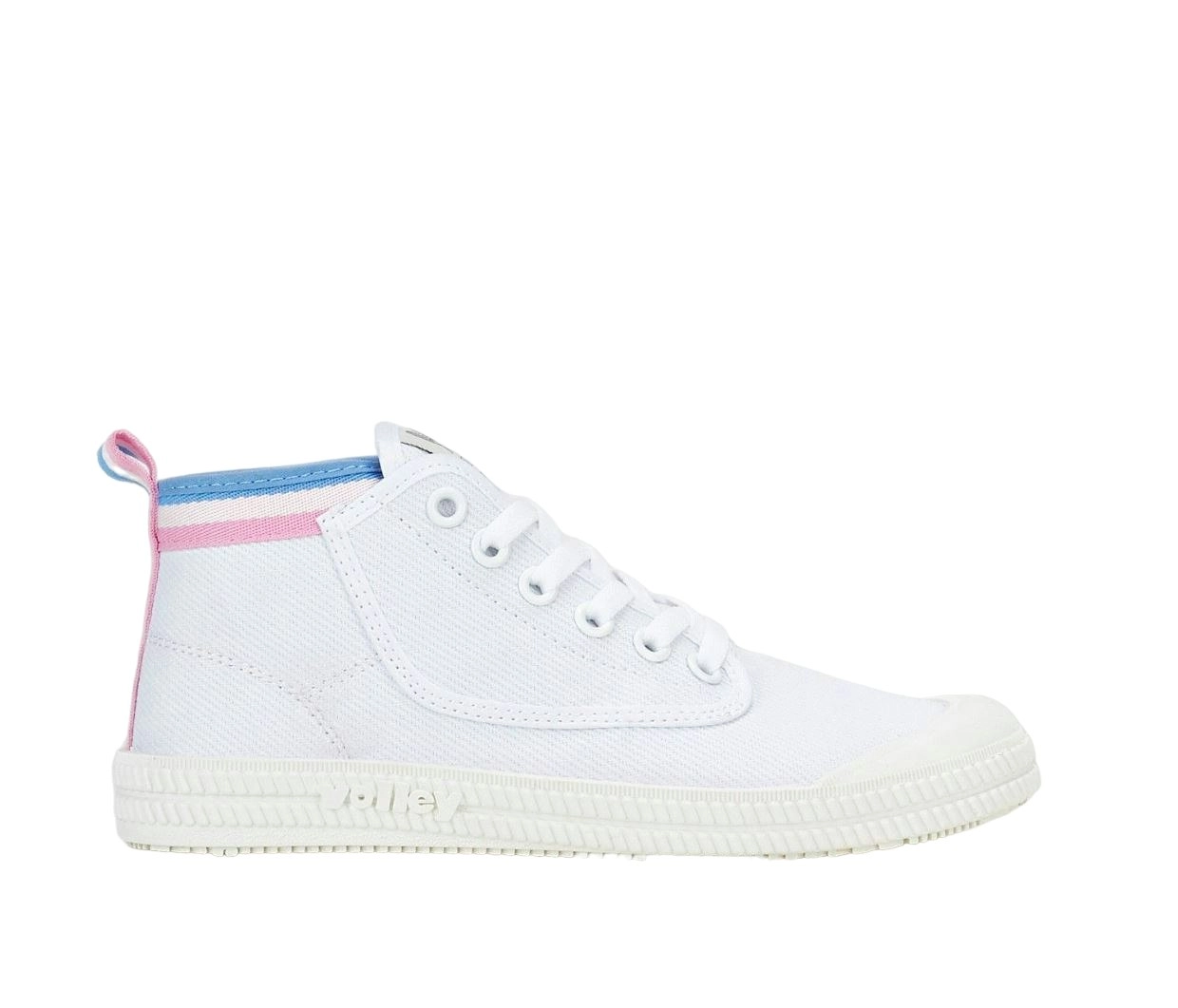 Volley Heritage Hi Leap Mens Womens Volleys Canvas Shoes - Pink-White-Blue