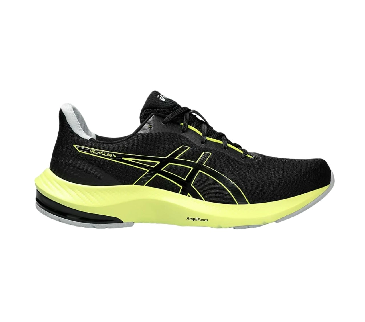 Mens Asics Gel-Pulse 14 Black/ Glow Yellow Athletic Running Shoes