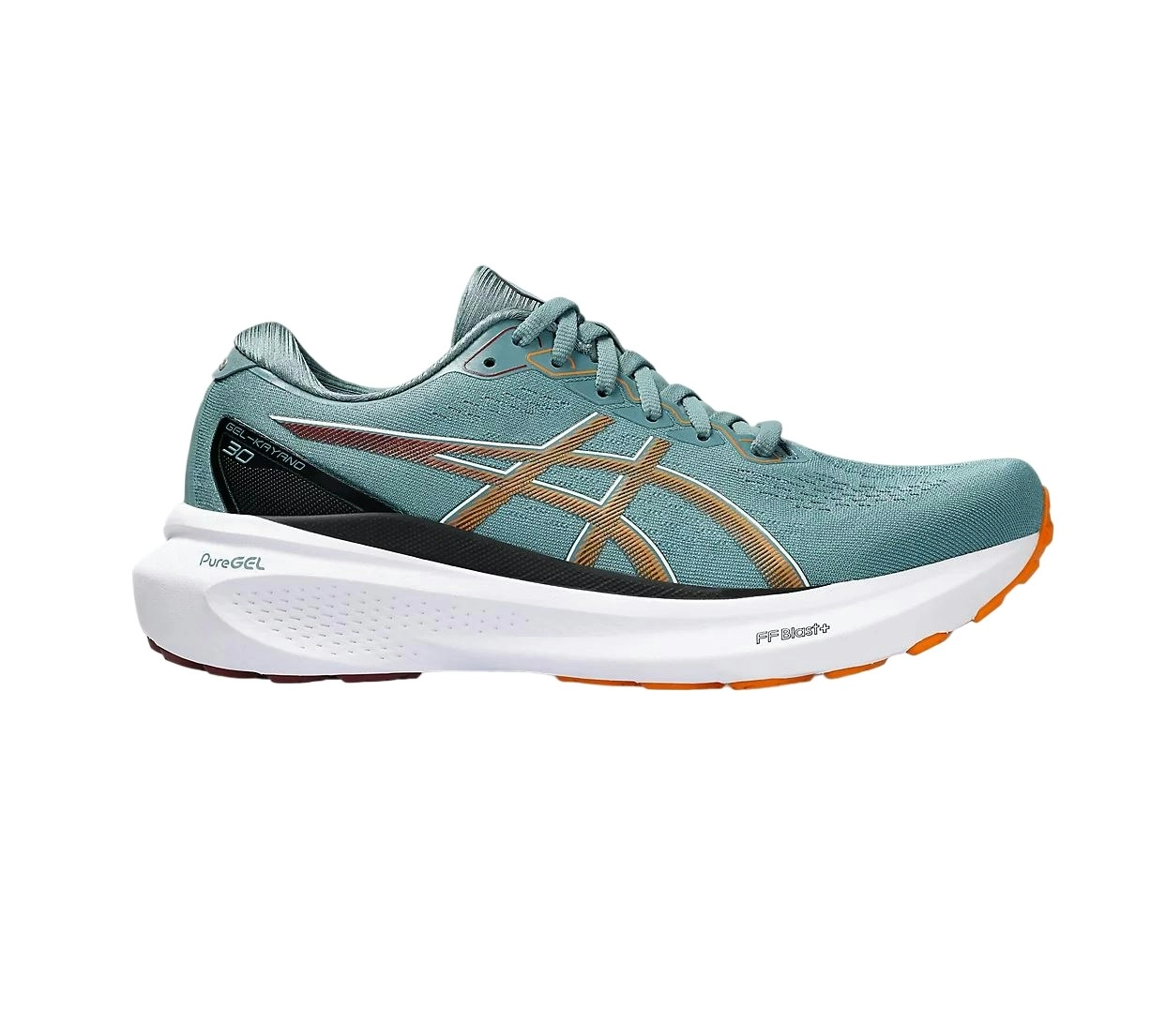 Mens Asics Gel-Kayano 30 Foggy Teal/ Bright Orange Athletic Running Shoes