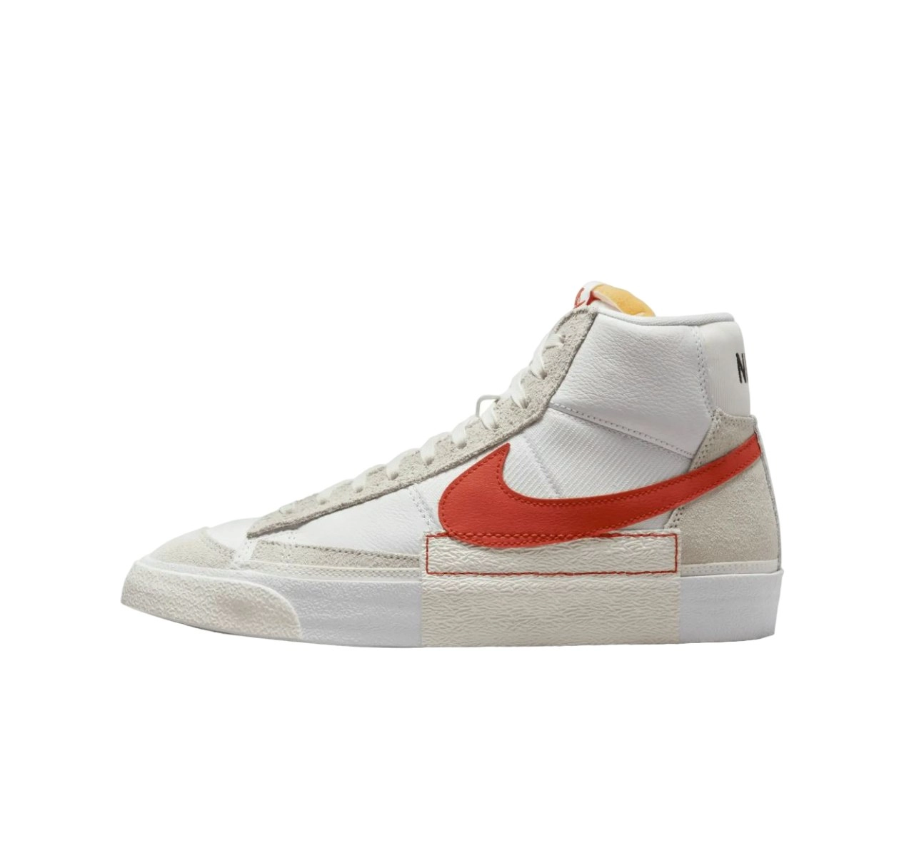 Mens Nike Blazer Mid 77 Pro Club Remastered White/ Orange Athletic Shoes