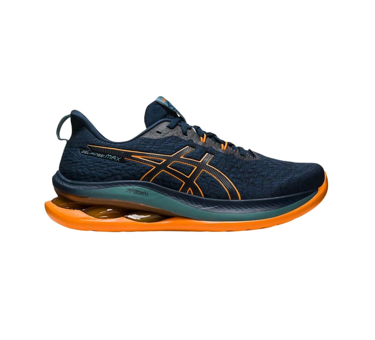 Mens Asics Gel-Kinsei Max French Blue/ Bright Orange Athletic Running Shoes