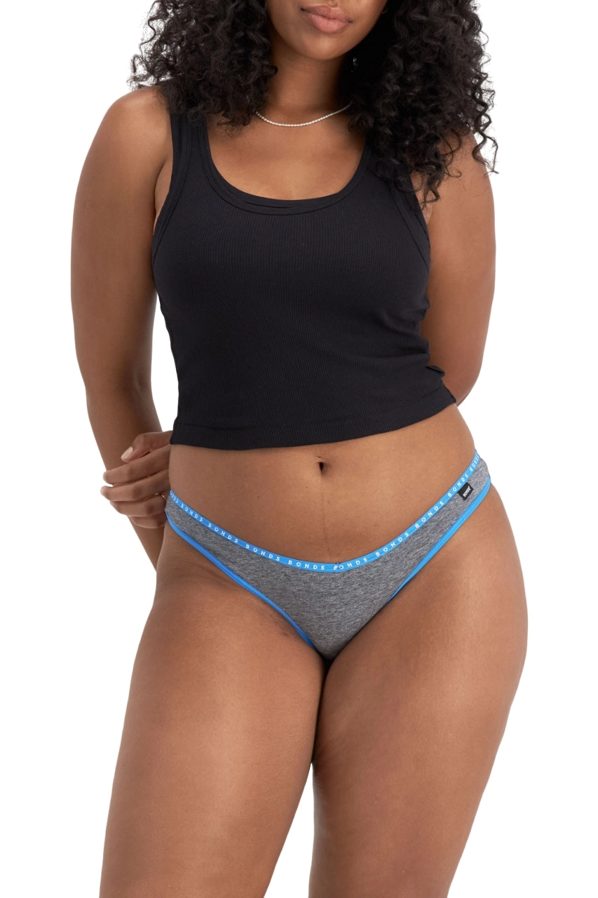 10 x Womens Bonds Hipster V Bikini Ladies Underwear Dark Grey/Blue