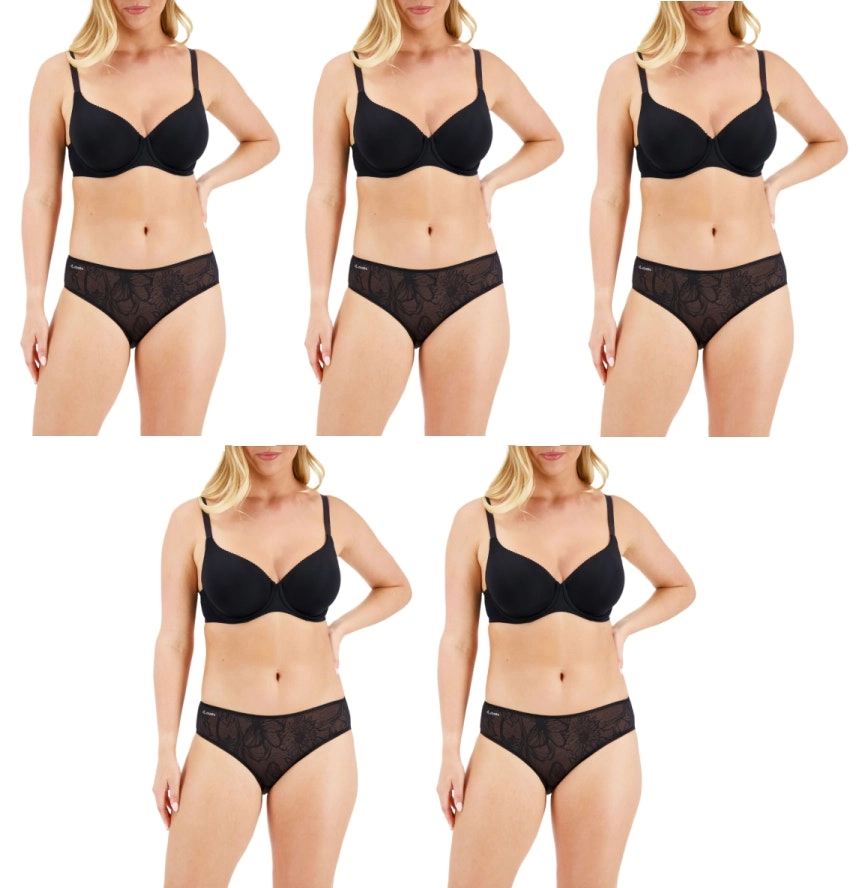 5 x Womens Jockey No Panty Line Promise Bikini Underwear Briefs Black