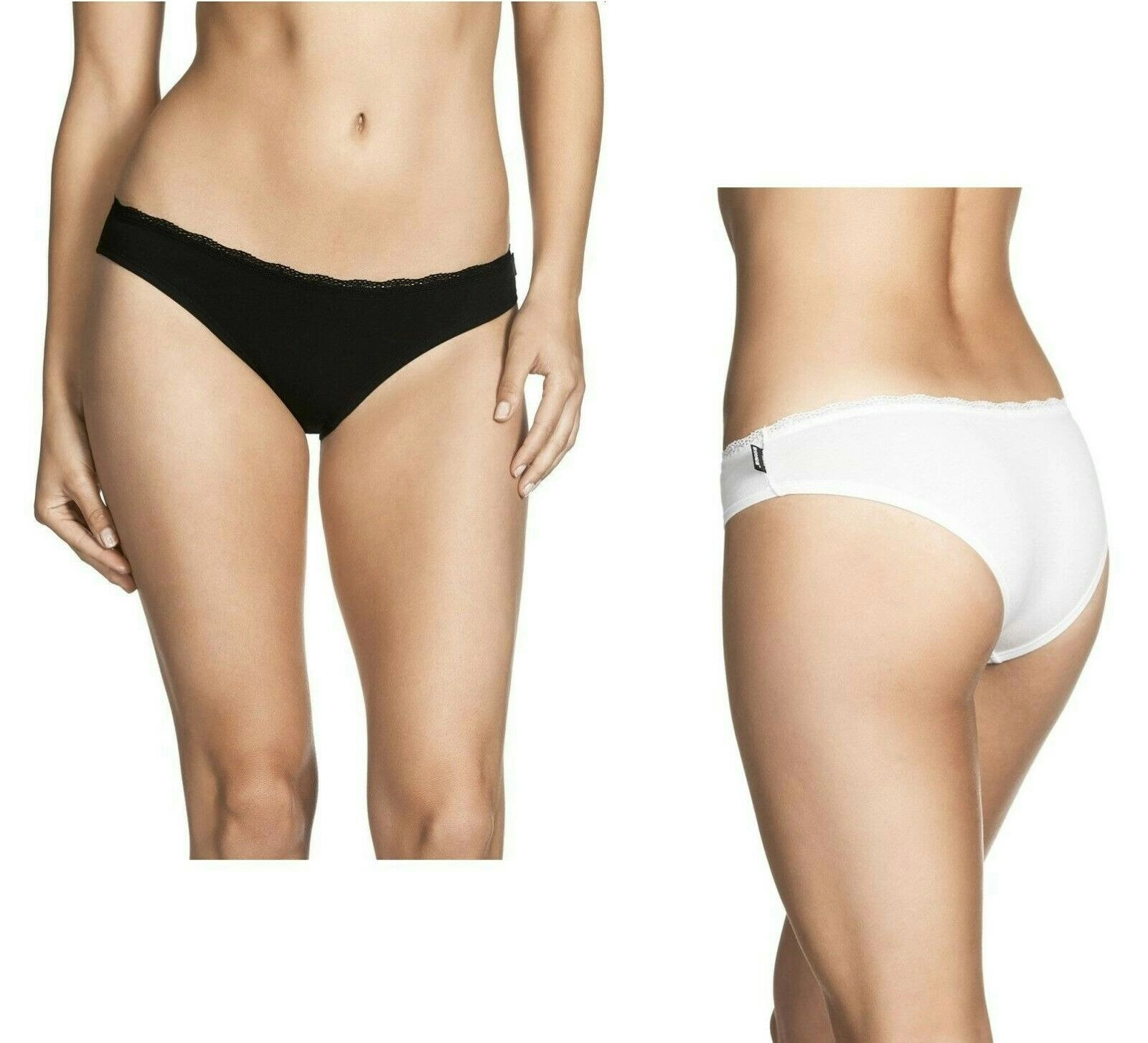 6 x Bonds Womens Everyday Lace Bikini Underwear - White / Black