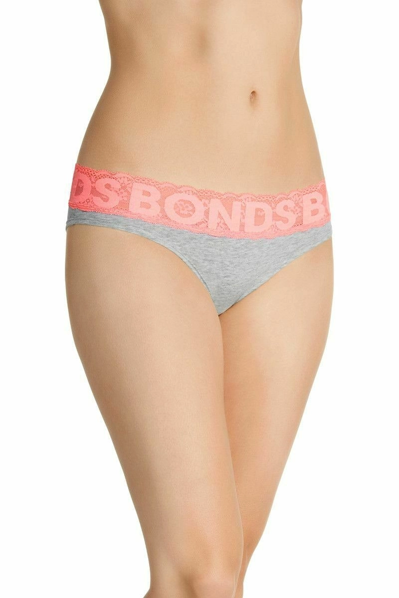 1 x Bonds Skimpini Undies Womens Ladies Skimpy Bikini Grey Underwear 8-16